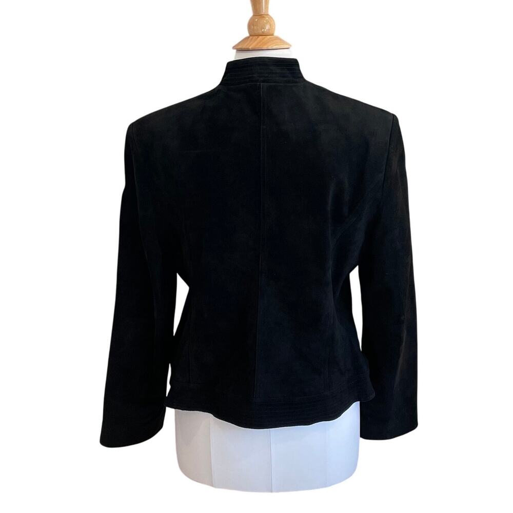 Valerie Stevens Black Suede Motocycle Jacket, Pockets, Size XL - Picture 5 of 12
